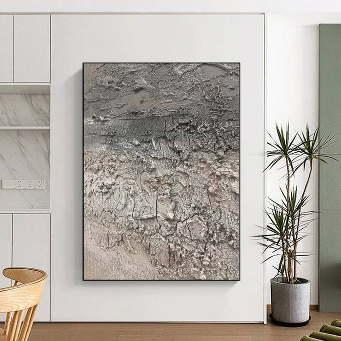 Industrial Texture Gray Abstract Canvas Artwork ZDPH2 wall art